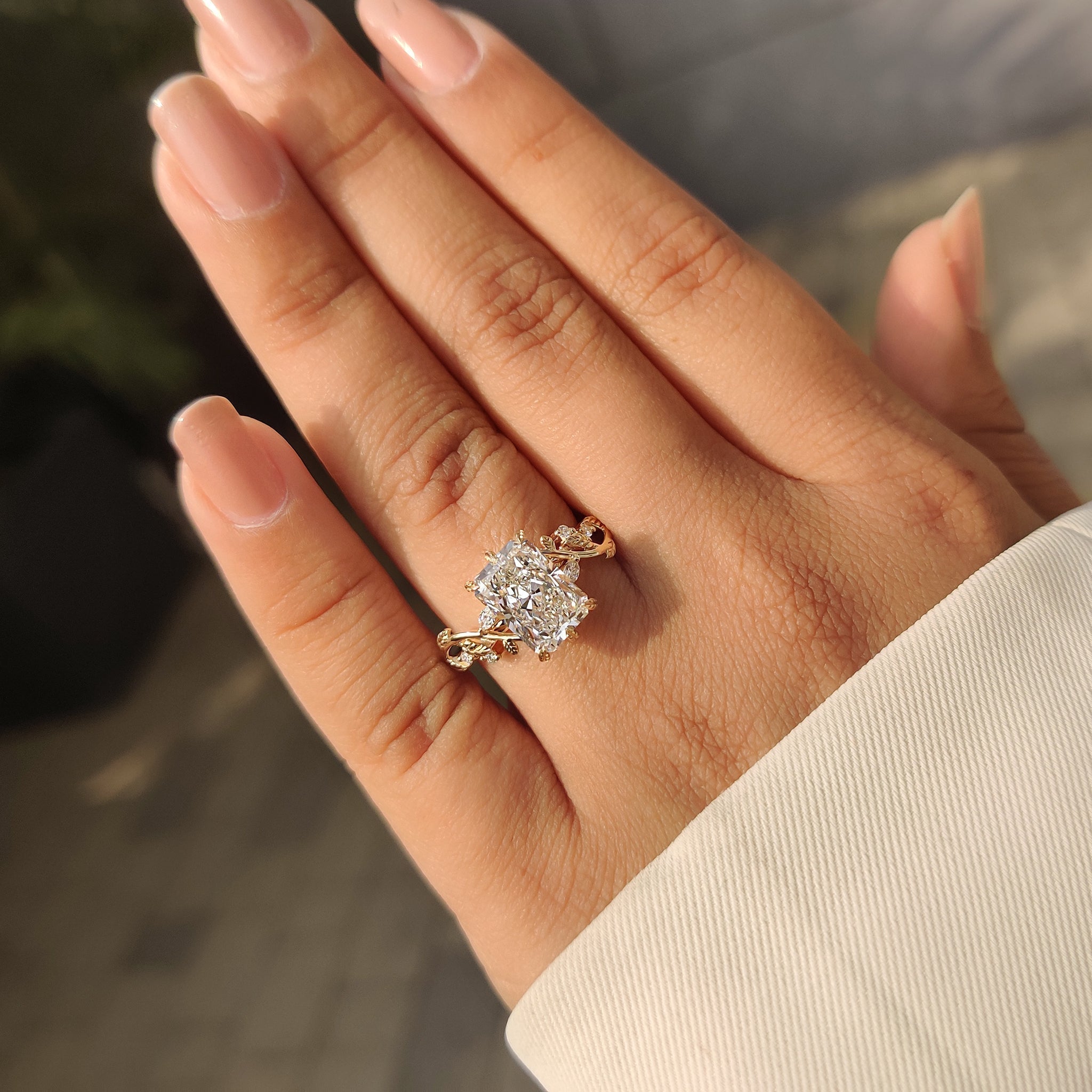 Cushion Hidden Halo Lab Grown Diamond Engagement Ring